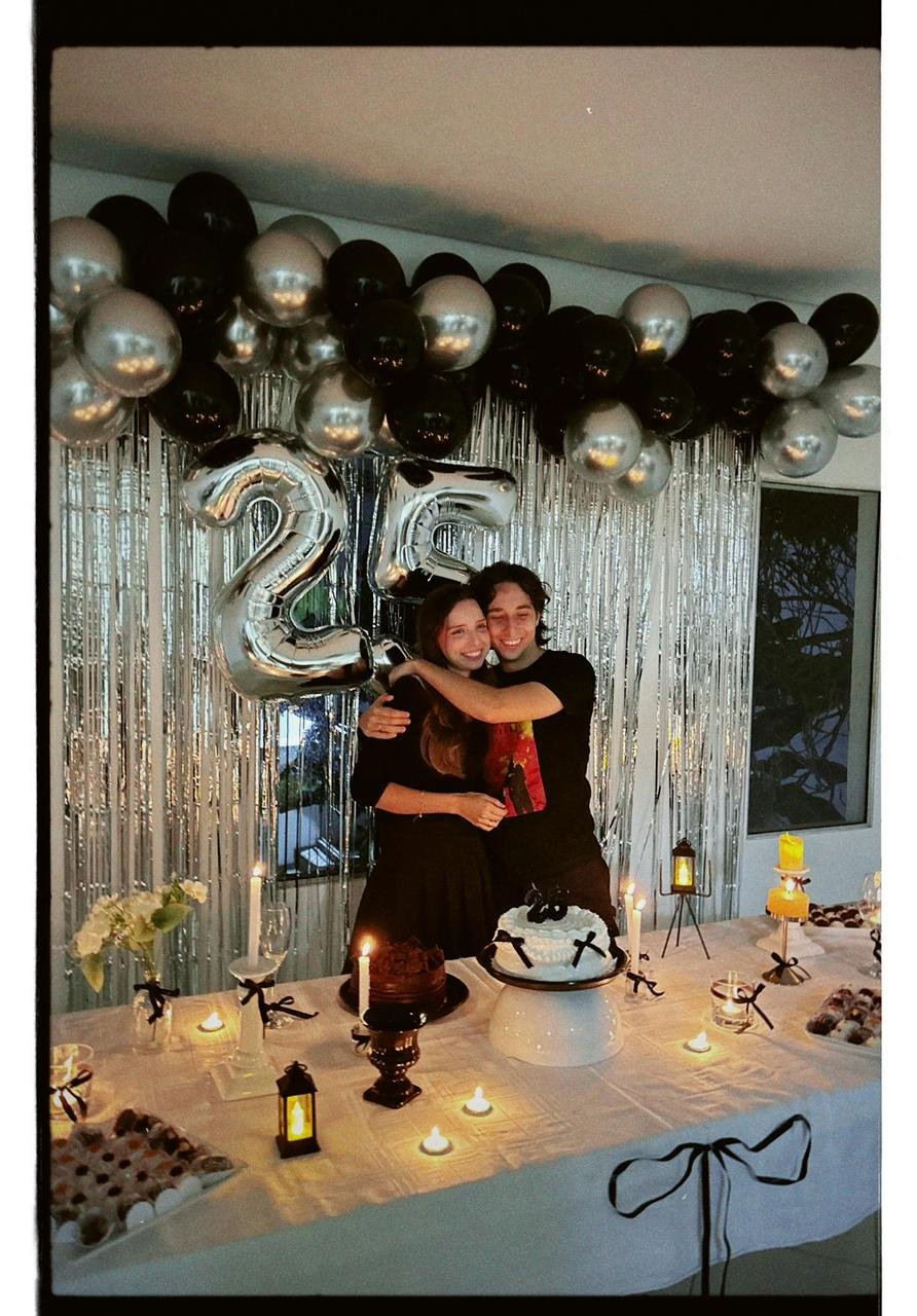 Miriã e Flávio na festa de aniversário